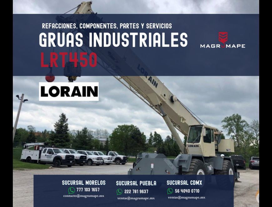 GRÚAS INDUSTRIALES LRT450 LORAIN en Cuernavaca (Municipio)