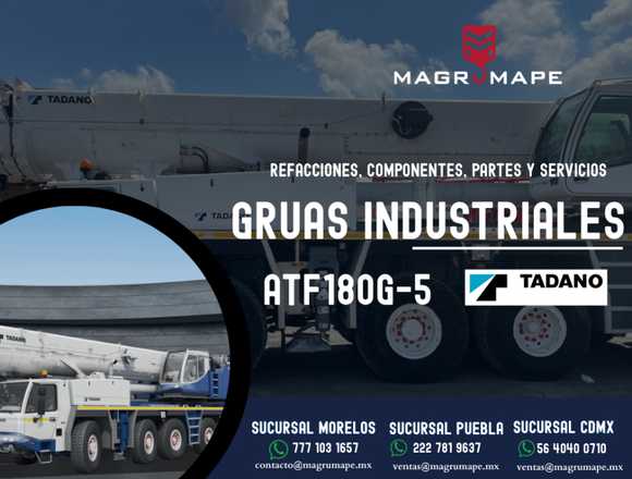 GRUAS INDUSTRIALES ATF180G-5 TADANO en Cuernavaca (Municipio)