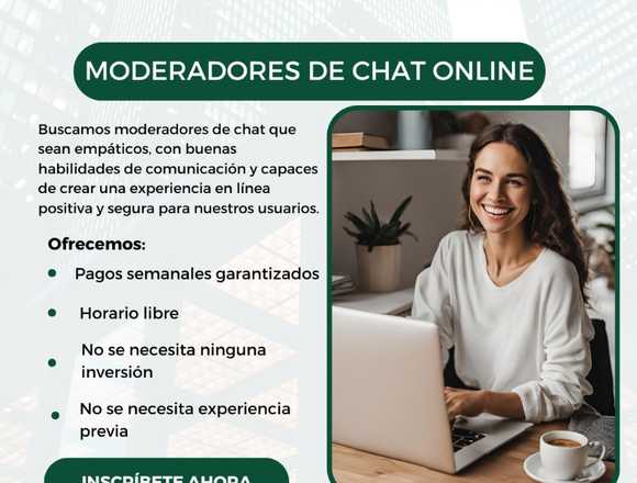 Trabaja desde casa como moderador de chat