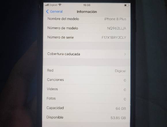 Iphone 8 plus de 64 gb en Santa Tecla (Municipio)