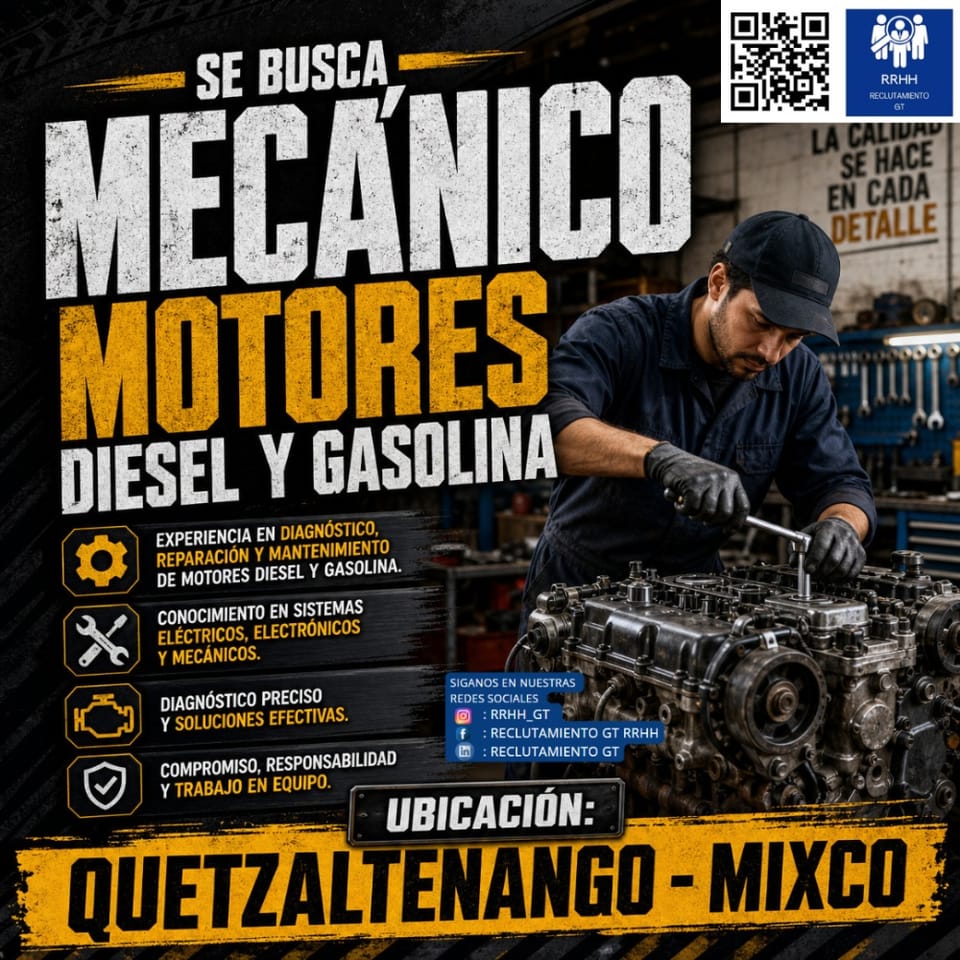 MECANICO DIESEL Y GASOLINA PARA QUETZALTENANGO en Ciudad de Guatemala (Municipio)