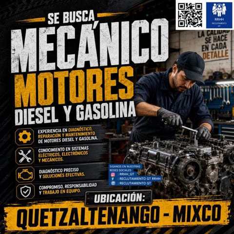 MECANICO DIESEL Y GASOLINA PARA QUETZALTENANGO en Ciudad de Guatemala (Municipio)