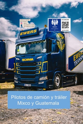Únete al Equipo Piloto de reparto ABC camion Trailer Cabezal Guate en Ciudad de Guatemala (Municipio)