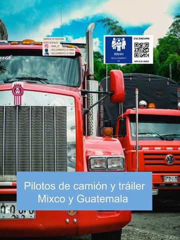 Vacante Urgente Piloto de reparto ABC camion Trailer Cabezal Guate en Ciudad de Guatemala (Municipio)