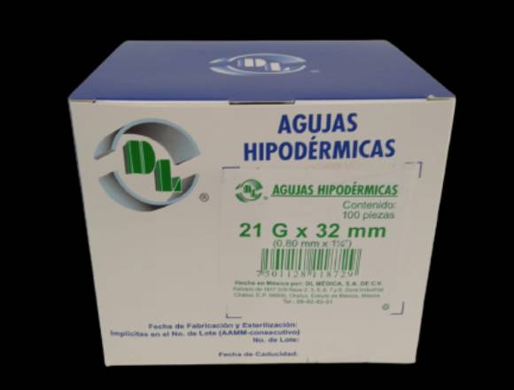 Agujas Hipodérmicas 21 X 32 en Reynosa (Municipio)