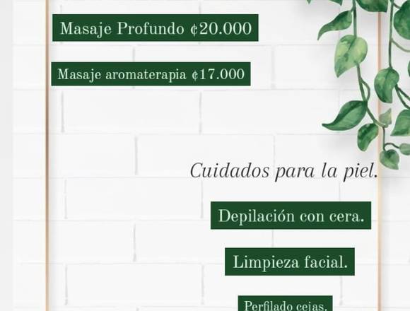 Servicio de masajes depilación y limpieza facial. en Heredia (Cantón)