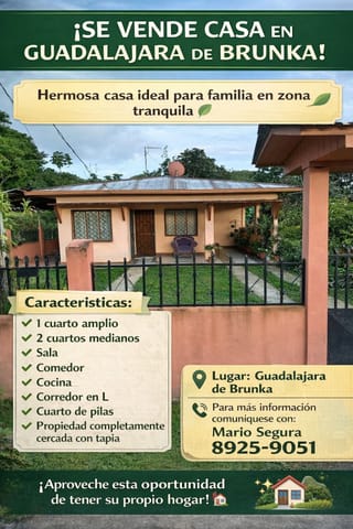 Casa en venta en Guadalajara de Brunka en Buenos Aires (Cantón)