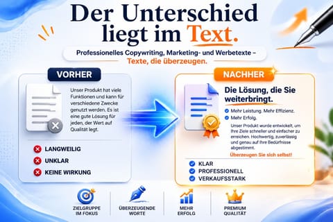 Professionelles Copywriting, Marketing- und Werbetexte – Texte, die üb
