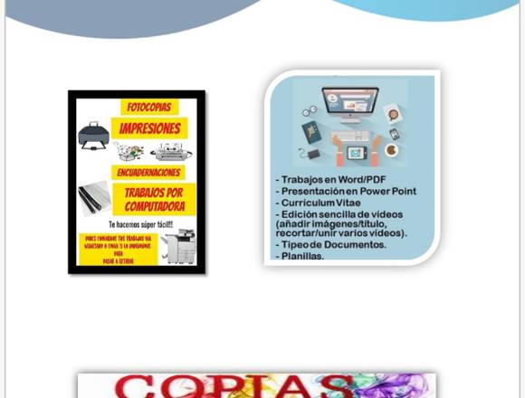 damos servicio de fotocopias