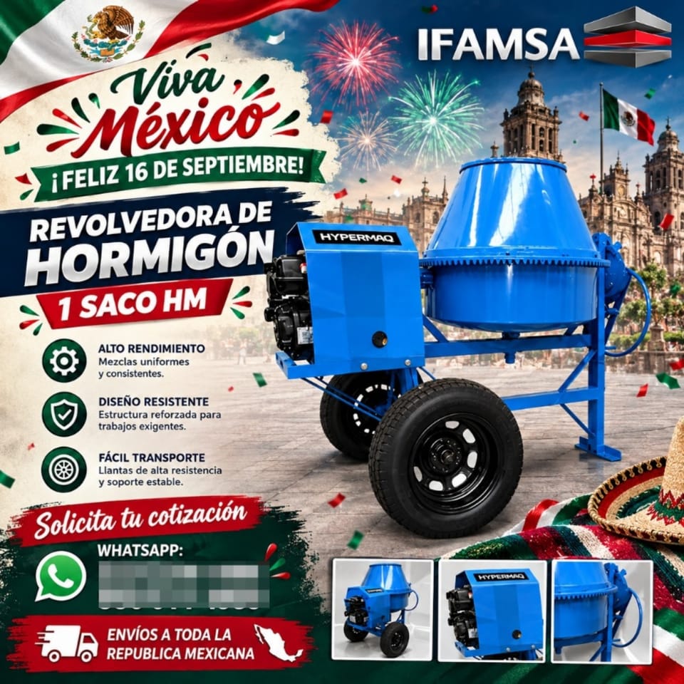 REVOLVEDORA DE HORMIGÓN 1 SACO HYPERMAQ