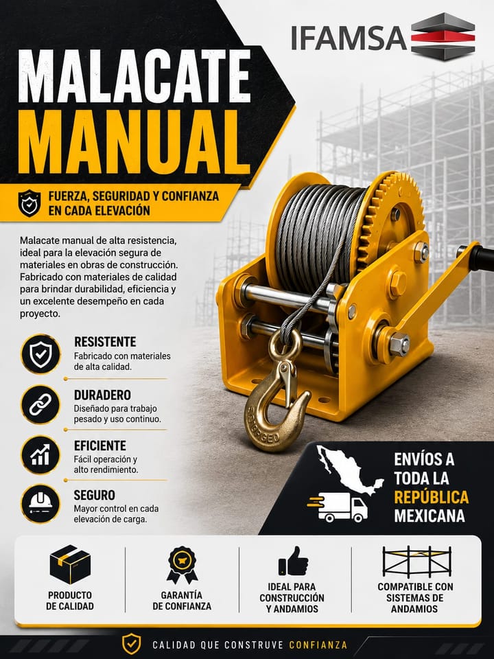 Eleva con total confianza con nuestro Malacate