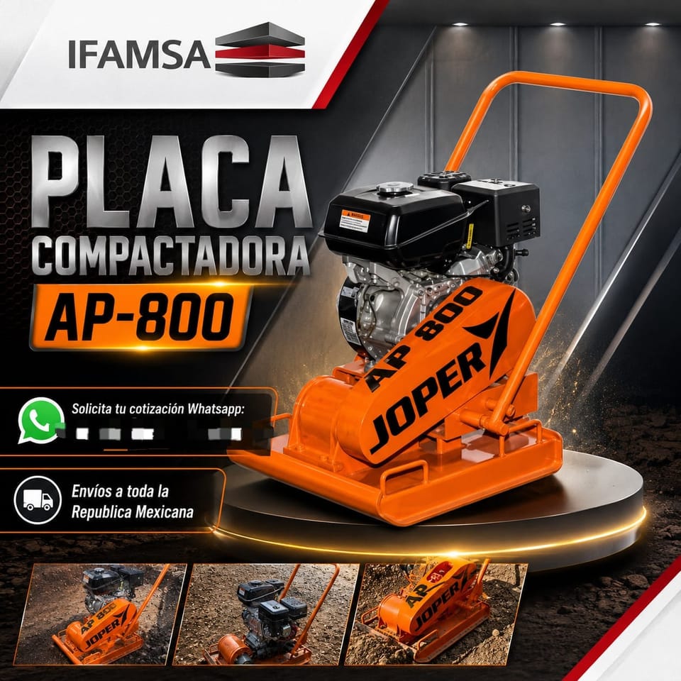 PLACA COMPACTADORA AP-800 JOPER en Ecatepec de Morelos (Municipio)