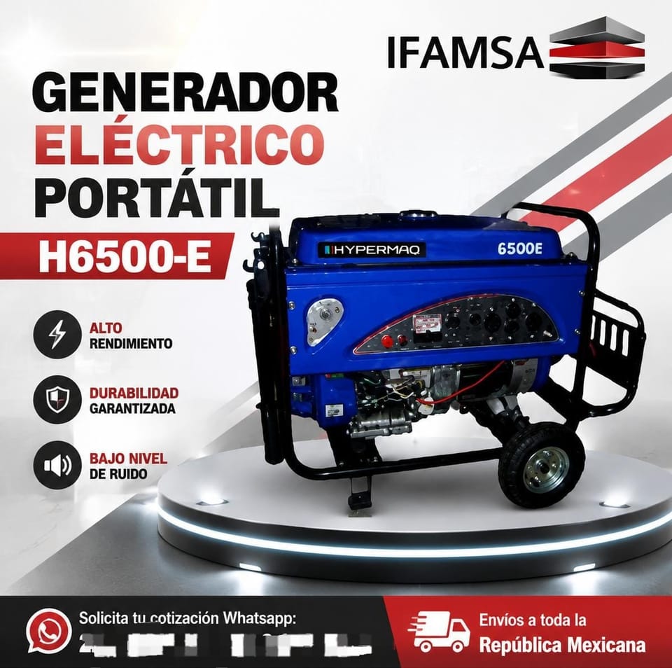 GENERADOR ELÉCTRICO PORTÁTIL HYPERMAQ H6500-E
