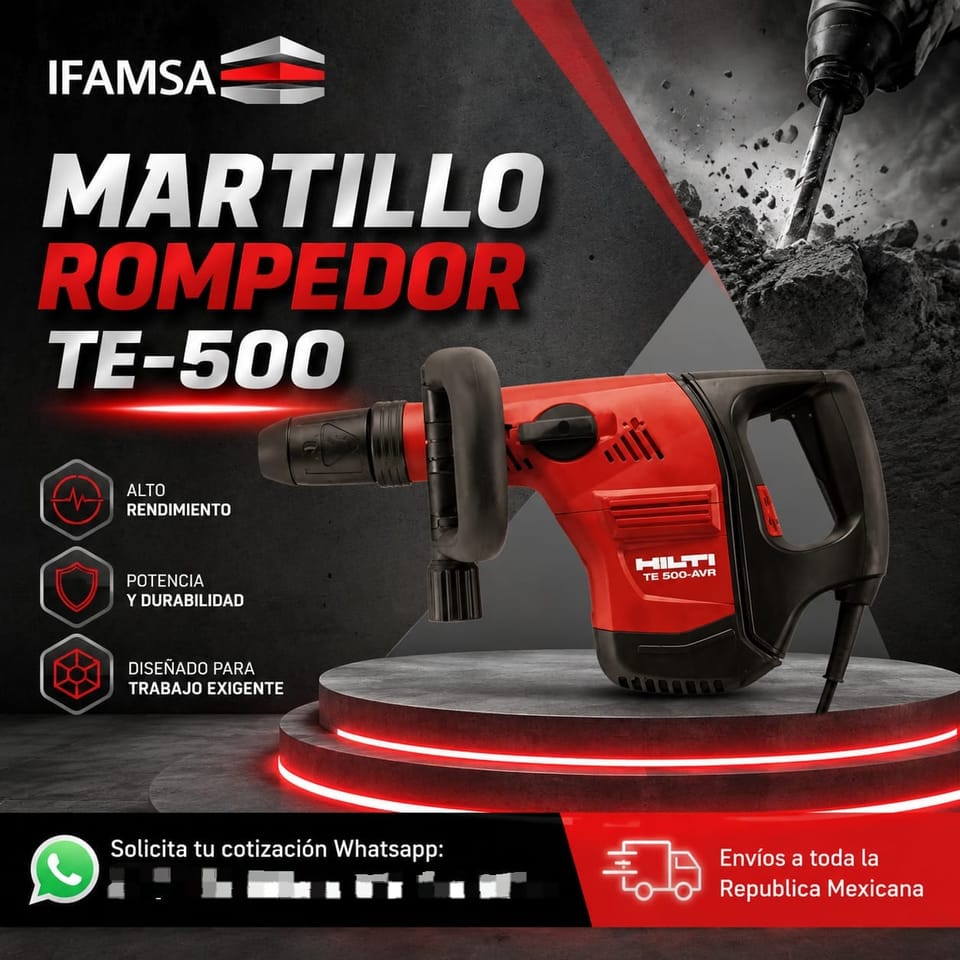 MARTILLO ROMPEDOR DE ALTA POTENCIA TE 500