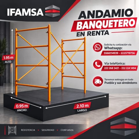 RENTA DE CUERPOS DE ANDAMIO BANQUETERO en Puebla (Municipio)