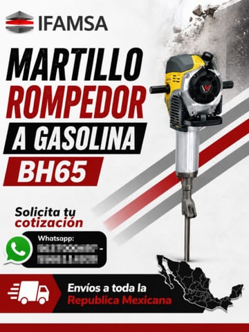 MARTILLO ROMPEDOR A GASOLINA BH65 en Puebla (Municipio)