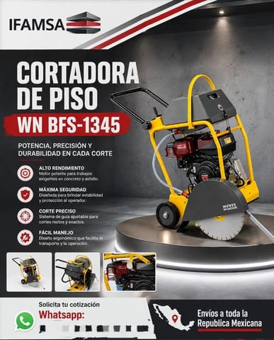CORTADORA DE PISO WACKER NEUSON BFS-1345 en Puebla (Municipio)