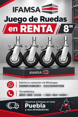 RENTA DE RUEDAS PARA ANDAMIOS en Puebla (Municipio)
