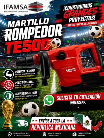 Martillo rompedor de alta potencia TE 500 -