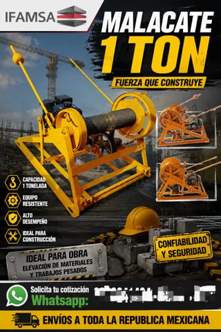 Malacate 1 ton para material en Ecatepec de Morelos (Municipio)