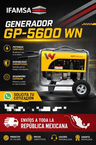 GENERADOR GP-5600 WN en todo Mx