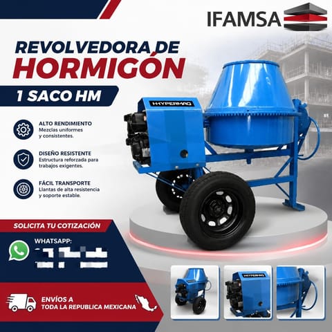 REVOLVEDORA DE HORMIGÓN 1 SACO HM