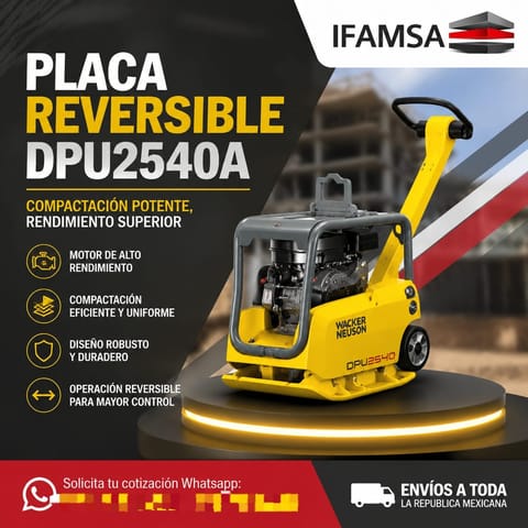 PLACA REVERSIBLE DPU2540A WACKER NEUSON en Ecatepec de Morelos (Municipio)