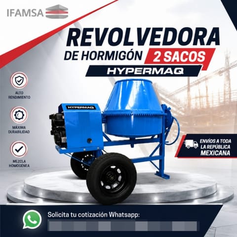 REVOLVEDORA DE HORMIGÓN 2 SACO HYPERMAQ en Ecatepec de Morelos (Municipio)