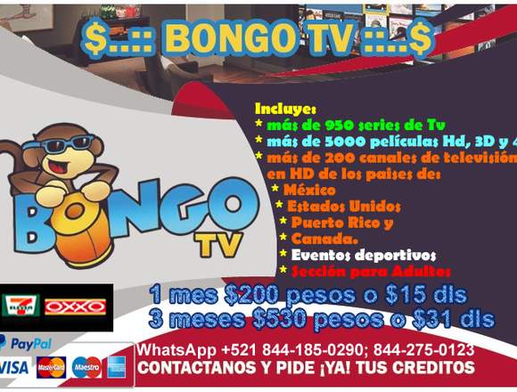 BONGO TV activación inmediata
