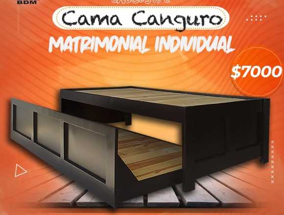 Cama canguro matrimonial individual en Monterrey