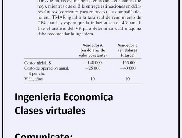 CLASES DE INGENIERIA ECONOMICA en La Molina (Lima 12) (Distrito)