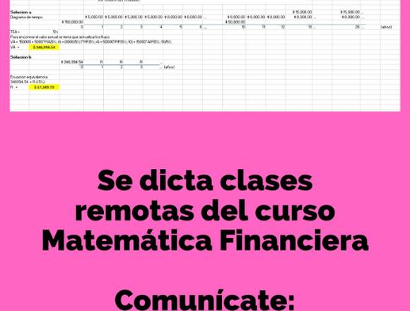 Clases remotas del curso de Ingeniería Económica en Santiago (Comuna)
