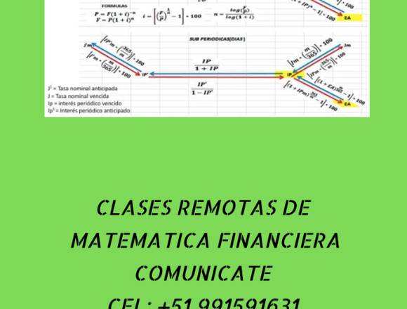CLASES DE MATEMATICA FINANCIERA en Santiago (Comuna)