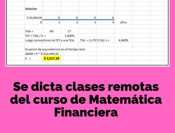 Clases remotas del curso de Matemática Financiera in Berlin (Lokalität)