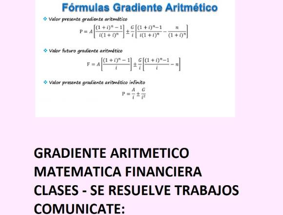CLASES DE MATEMATICA FINANCIERA en La Molina (Lima 12) (Distrito)