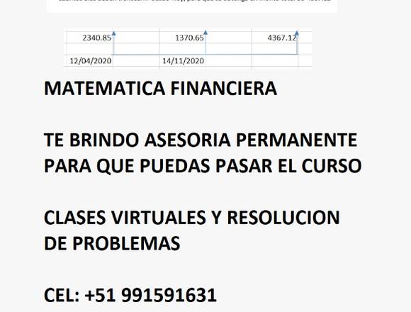 MATEMATICA FINANCIERA - CLASES en La Molina (Lima 12) (Distrito)