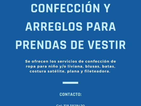 Confección y arreglos para prendas de vestir en Bogotá, D.C. (Municipio)