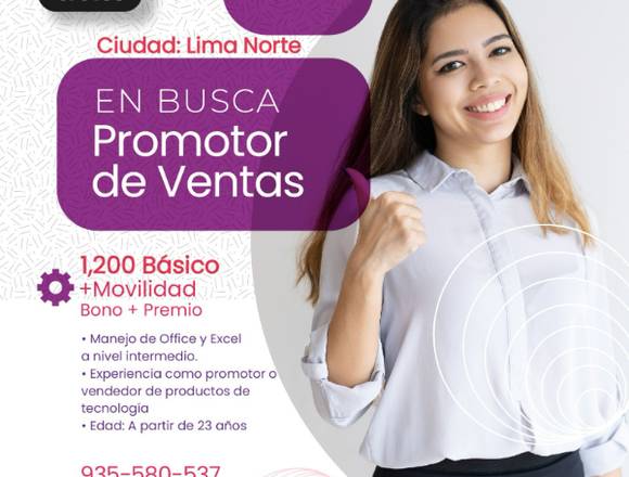 BUSCAMOS PROMOTOR DE VENTAS en Lima (Lima 1) (Distrito)