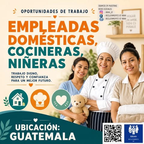 LIMPIEZA POR DIA EMPLEADAS DOMESTICAS COCINERAS NIÑERAS en Ciudad de Guatemala (Municipio)