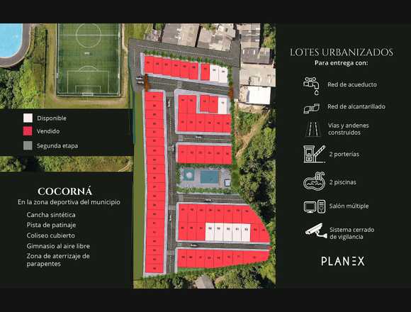 Venta de lotes urbanizados en Cocorná, Antioquia