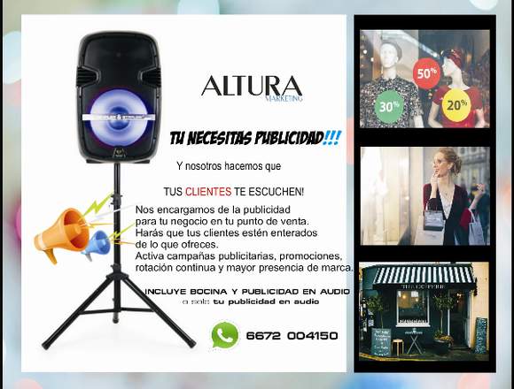 Publicidad en Audio Spots Grabaciones Voz y Musica en Sinaloa (Municipio)