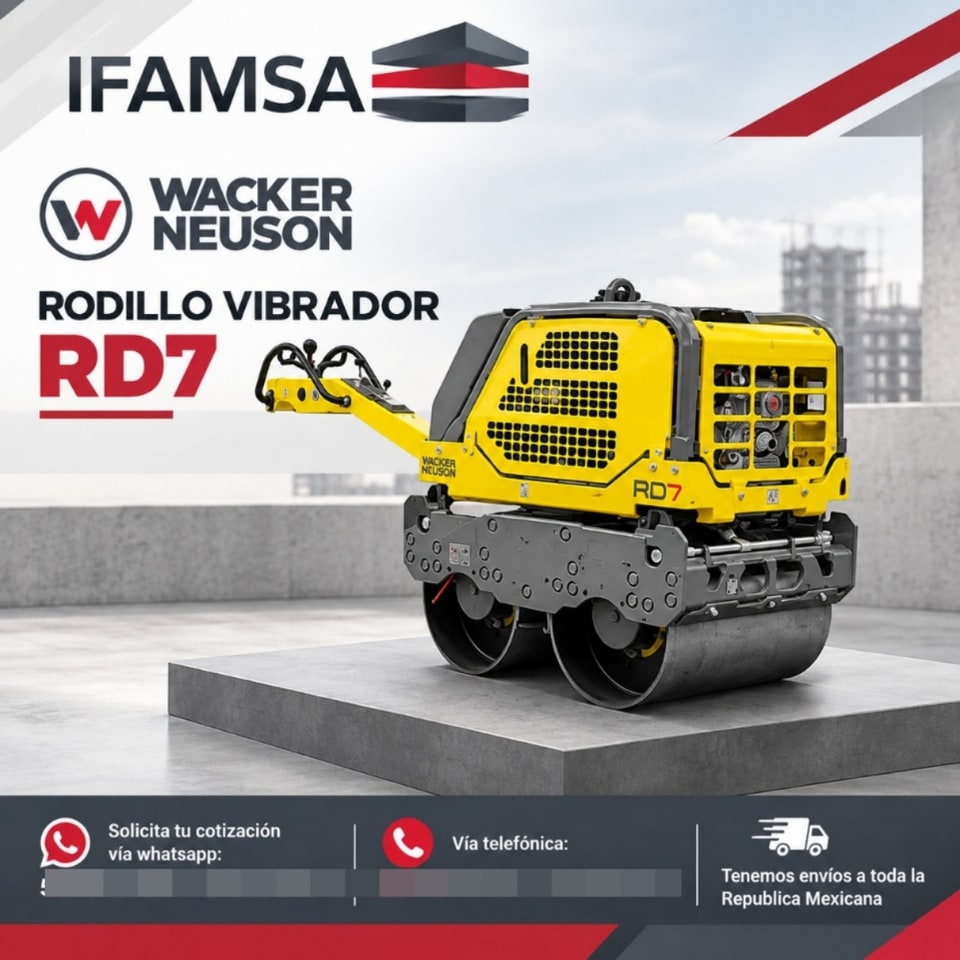 WACKER NEUSON RODILLO VIBRADOR RD7 en Puebla (Municipio)