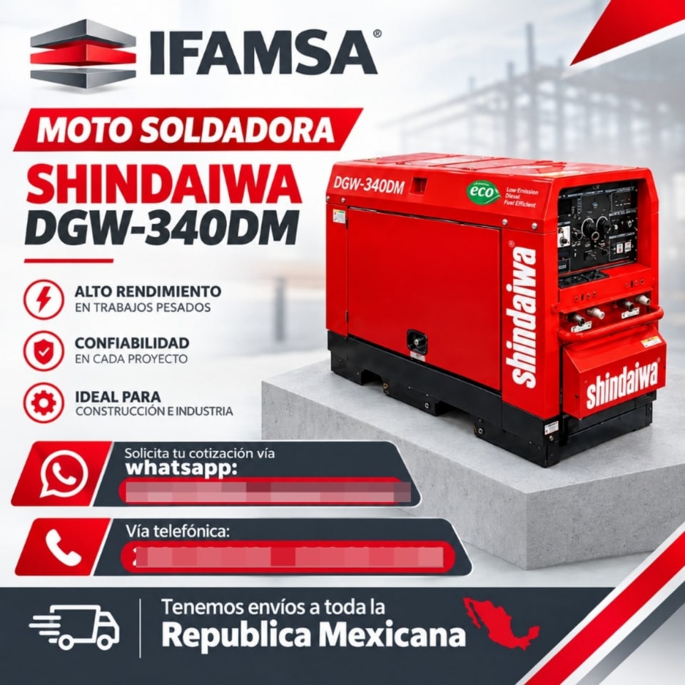 MOTO SOLDADORA SHINDAIWA MODELO DGW-340DM en Puebla (Municipio)