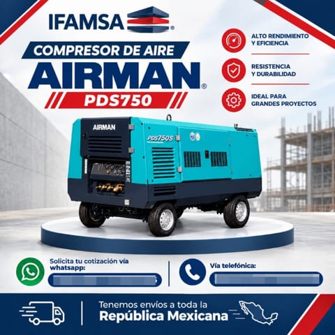 COMPRESOR DE AIRE AIRMAN MODELO PDS750 en Puebla (Municipio)