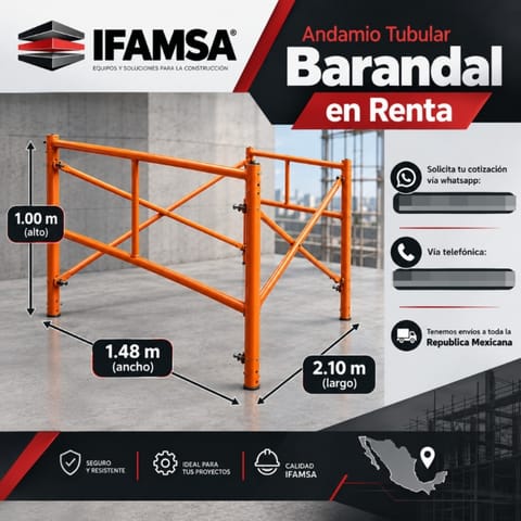 RENTA DE MODULOS DE ANDAMIO BARANDAL - en Puebla (Municipio)