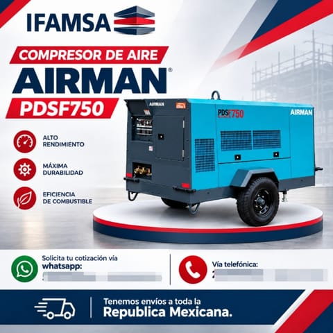 COMPRESOR DE AIRE AIRMAN MODELO PDSF750 en Puebla (Municipio)