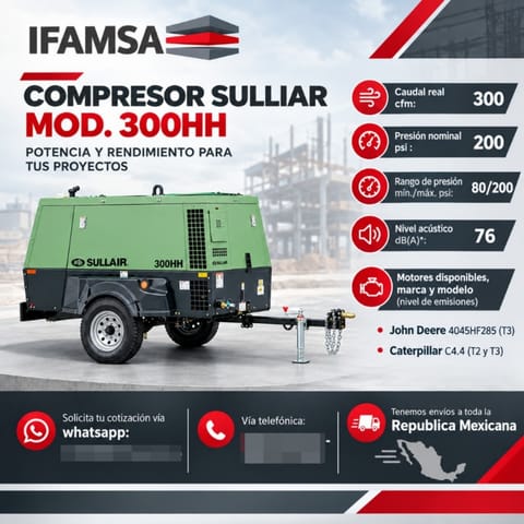 COMPRESOR SULLIAR MODELO 300HH en Puebla (Municipio)