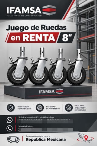 JUEGO DE RUEDAS PARA ANDAMIOS EN RENTA en Puebla (Municipio)
