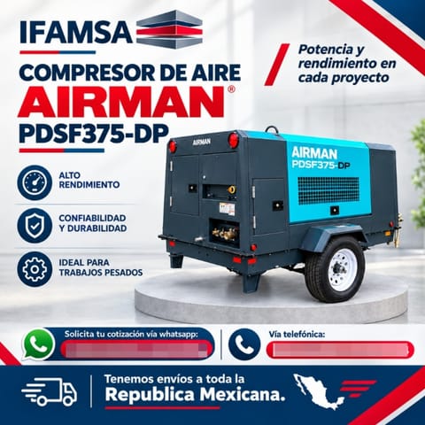 COMPRESOR DE AIRE AIRMAN MODELO PDSF375-DP en Puebla (Municipio)