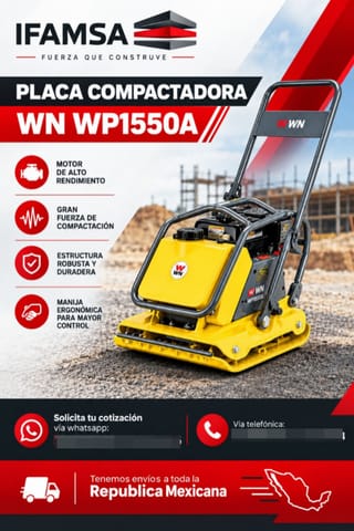 PLACA COMPACTADORA WACKER NEUSON WP1550A en Puebla (Municipio)